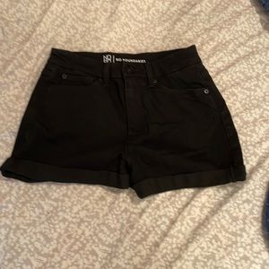 Black jean shorts